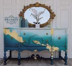 See more ideas about furniture, painted furniture, teal furniture. A Tropical Ocean Fading Together With Golden Sand Brushed By Brandy Jacobean Style Buffet Is D Teal Painted Furniture Painting Furniture Diy Painted Furniture