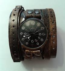 Cool Made Under Vintage Double Strap Watch Handmade Unique Made Old Leather Strap Vintage Victorian Steampu Steampunk Leather Steampunk Bracelet Watches Unique