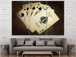 Playing Cards Canvas Poker Card Art Poker Decor Playing Cards Print Poker Club Art Game Room Decor Modern Canvas Painting Canvas Wall Art Wall Art Gift