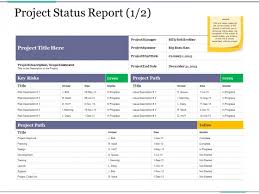 A status report is a detail that reviews and summarize a project's whole progress.it also compare the progress versus the estimated strategy. Project Status Report Template 1 Ppt Powerpoint Presentation Inspiration Example Introduction Powerpoint Templates