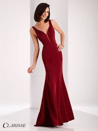 Clarisse Elegant Long V Neck Satin Prom Dress 3153 Fitted Simple Evening Gown Promgirl Net Burgundy Prom Dress Clarisse Dresses Prom Simple Evening Gown