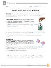 To begin, drag the na (sodium) and cl (chlorine) atoms into the simulation area. Stickymolecules Lab 3 Chemical Polarity Surface Tension