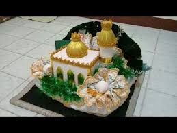 Mahar Seperangkat Alat Sholat Bentuk Masjid Kubah Emas Pelangi Shop Youtube Kreatif Ide Perkawinan Bentuk