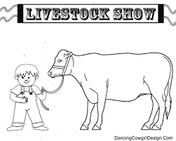 4 h clover coloring pages. Livestock Show Animals Coloring Pages Dancing Cowgirl Design