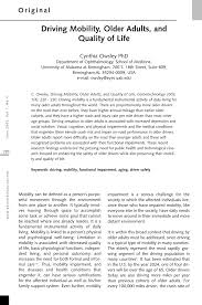 The process to secure your driver's license and get back on the road after being convicted of a dui can be confusing and time consuming. Pdf Driving Mobility Older Adults And Quality Of Life