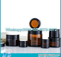 High Quality 50g 100g 200g Amber Glass Jar Cosmetic Cream ...