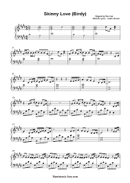 Laden sie klaviertastatur stockvektoren bei der besten agentur für vektorgrafik mit millionen von. Skinny Love Sheet Music Birdy Sheetmusic Free Com