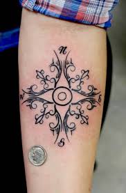Decorative Compass Design Tattoos For Daughters Key Tattoos Gem Tattoo