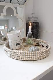The black, white and natural seagrass decorative round tray (set of 2) from home decorators collection is handcrafted from wicker for strength and durability. Round Seagrass Tray
