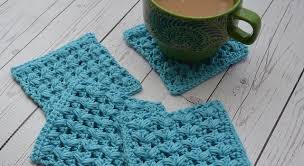 The simplest crochet coaster pattern is just to make a circle. Free Pattern Learn A New Crochet Stitch And Make A Beautiful Square Coasters Set Knit And Crochet Daily