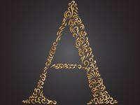 زهري ذهبي مزخرف حرف أ logo design branding typography logo design free templates lettering