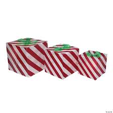 Drawing a neat christmas tree becomes each kid's ambition as the. Northlight Set Of 3 Red And White Striped Gift Box Outdoor Christmas Decor Oriental Trading