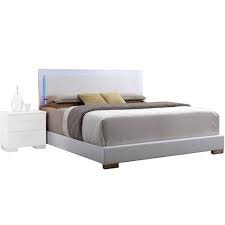 Explore our range of beds & bed bases in a variety of sizes and styles. Acme Lorimar Queen Bed With Led Headboard White Pu Walmart Com Walmart Com