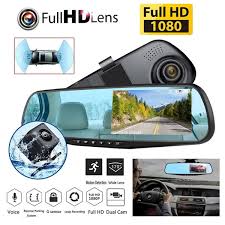1080p dual lens 4.0''touch fhd 170°car dvr reversing camera video dash recorder. Hd 1080p 4 3 Car Rearview Mirror Motion Detection Dvr Video Night Vision Car Dual Lens Camera Dash Cam Recorder Tacografo De Automovil Wish