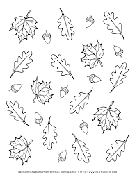 Print out any of the candy cane outlines if you want to color or paint your own candy cane stripes. Fall Season Coloring Page Falling Leaves And Acorns Planerium