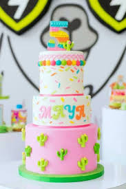 Cactus themed children's birthday party desserts. Colorful Llama And Cactus Birthday Party Pretty My Party Party Ideas