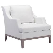 Eli Modern Classic White Upholstered Outdoor Club Chair Armchair Upholstered Accent Chairs Outdoor Armchair