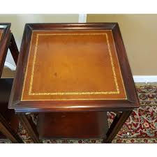 Apply, allow to dry, then buff to a nice shine and finish! Pair Mahogany Leather Top 1950s Gordon S Fine Furniture Square Side Lamp Tables Chairish