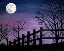 Pin By Tamra On Art Moon Painting Silhouette Painting Night Painting