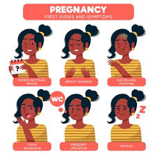 Gerade bei der ersten schwangerschaft können die frauen selbst noch gar nicht einschätzen, welche symptome völlig normal sind oder welche auf eine ernsthafte erkrankung hindeuten könnten. Erste Anzeichen Und Symptome Der Schwangerschaft Kostenlose Vektor