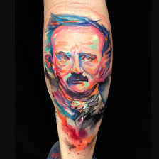 Using the vibrating needle of a tattoo machine, ondrash carefully creates tattoos that mimic watercolor paintings. Tattoo Uploaded By Tattoodo Graphic Portrait Poe Ondrash 4086 Tattoodo