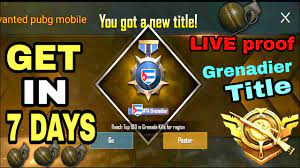 How To Get Grenadier Title In Pubg Mobile Very Easy Get Free Pubg Title Youtube
