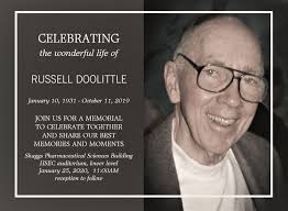 Memorial and Celebration of Life, Prof. Russell Doolitt...