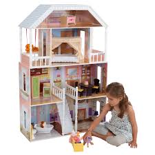 Kidkraft Wooden Savannah Dollhouse With 14 Accessories Included Walmart Com Barbie Dream House Wooden Dollhouse Kidkraft