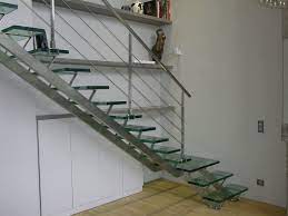 Glass Banister Design With Wooden Combination Ideas Custom Stair Railings Exquisite Double Landing Glass Stairs Home Stairs Design Glass Staircase Glass Stairs