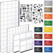 Silicone transparent stamp background clear stamps diy scrapbooking card making. Timeless Classic 18 Pieces Acrylic Stamp Blocks Set Include 12 Craft Ink Pads Stamp Ink Pads 4 Acrylic Stamp Blocks Clear Stamping Blocks 2 Rubber Clear Stamp Seal For Scrapbooking Card Making