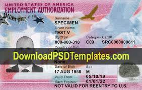 How people can do fraud with card number generator? Us Employment Authorization Card Template Ead Psd Card Template Employment Psd Templates
