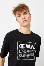 Wood Wood Wood Wood X Champion Rick Crewneck T Shirt In Black Woodwood Cloth T Shirt Shirts Champion
