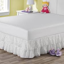 This listing is for vintage shabby chic look organic linen dust ruffle bedskirt split corners. Your Zone Organza Two Tier Ruffle Bed Skirt Solid Arctic White Twin Walmart Com Walmart Com