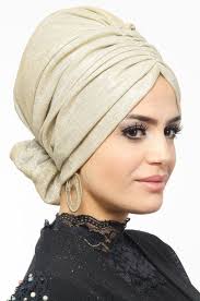 Aise Tesettur Dore Tesettur Abiye Bone 1 Mavi Kumas Mor Turbanlar