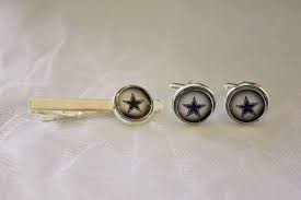 Dallas Cowboys Cufflinks Tie Clip Set Made From Football Trading Cards Cufflinks Football Trading Cards Unique Jewelry