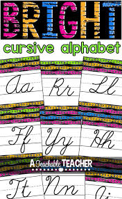 What is a letter stencil? This Cursive Alphabet Is Bright And Colorful Each Poster Comes With One Uppercase Lowercase Letter Pe Cursive Alphabet Cursive Kindergarten Reading Worksheets