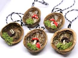 decorazione albero gufo di noce e agarico mosca 5 pezzi 3 58 euro pz albero di natale agari jewelry tree stuffed mushrooms christmas tree decorations