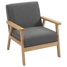 Polyester upholstery, nl7 solid wood legs, plush chair for comfort. Homcom Linen Upholstered Pine Wood Accent Armchair Grey Oak Aosom Uk