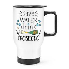 Ce mug peut être emporté partout sans danger! 2 X Prosecco Boisson Del Voyage Tasse Avec Paille Double Paroi Chaud Froid Boissons Mugs Arts De La Table