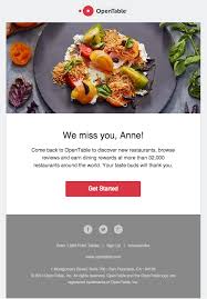 Re Engagement Email From Opentable Fine Dining Restaurant Restaurant Reservations Restaurant