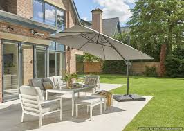 There are three main types of outdoor parasol to consider: Welby Royce Executive 3m Taupe Cantilever Parasol Oldrids