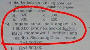 Maybe you would like to learn more about one of these? Beredar Soal Matematika Sd Yang Bikin Murid Keringat Dingin Jika Terjadi Nyata Baca Pertanyannya Tribunstyle Com