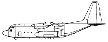 Reconnaissance aircraft with some weapons on board. C 130 Hercules Lockheed