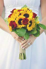 We can help you do it yourself! My Bouquet Red Roses Sunflowers And Burlap Bridesmaid Bouquet Sunflowers And Roses Prom Flowers