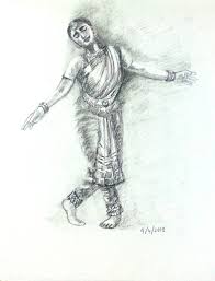 Free Shipping Original Gift Art Black And White Art Wall Decor Pencil Sketch Indian Classical Dancer Pencil Wall Art Table Art Gift Art Art Sketches White Art