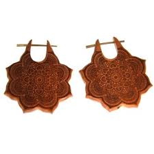 Teak wood wall hanging decorative. Pin Creoles Stick Earrings Wood Mandala Flower 1 6mm Large