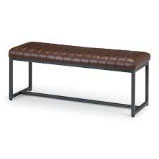 For a streamlined look that's easy to tuck under a dining table, backless benches are great way to make space when not being used as a seat. Dining Chair Faux Leather Brooklyn Upholstered Dining Bench Bro009 By Julian Bowen