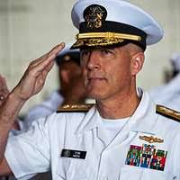 Colonel (COL) Richard Mills, Commanding Officer (CO), 24th Marine  Expeditionary Unit (MEU), speaks during the Flag Day at Fort Macon,  Morehead City, North Carolina