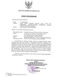 Contoh Surat Rekomendasi Kerja Bupati Surat Ilmu Sosial Tanda