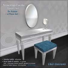 Find all of it right here. Second Life Marketplace C D Designs Venetian Lucite Vanity Set Azure